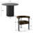5-Piece Round Dining Set with Velvet Chairs-2099275670