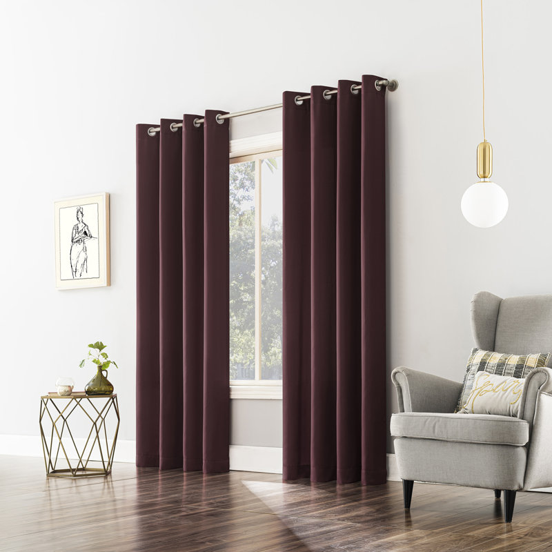 Panneau de rideau occultant avec œillets Burrier Wayfair Basics, L 40 po x L 84 po, Rouge merlot
