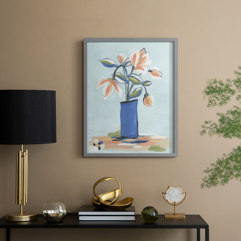 Botanica Bouquet II, reproduction encadrée - bois massif, Gris, H 11 po x l 9 po