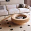 Table basse 39,37 "ronde avec rangement Table d'appoint moderne en placage de bois massif pour salon, chambre à coucher, appartement ou bureau, bois naturel-498241018
