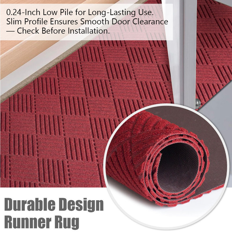 Washable Runner Rug with Non-Slip Backing, Polyester Carpet for Hallway & Entryway, Runner 4' x 10'
