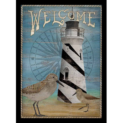 «Welcome Lighthouse» par Beth Albert, impression encadrée