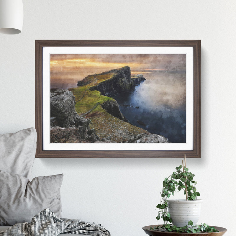 Isle of Skye in Scotland - Picture Frame Painting, Walnut, 36cm H x 48cm W x 2cm D