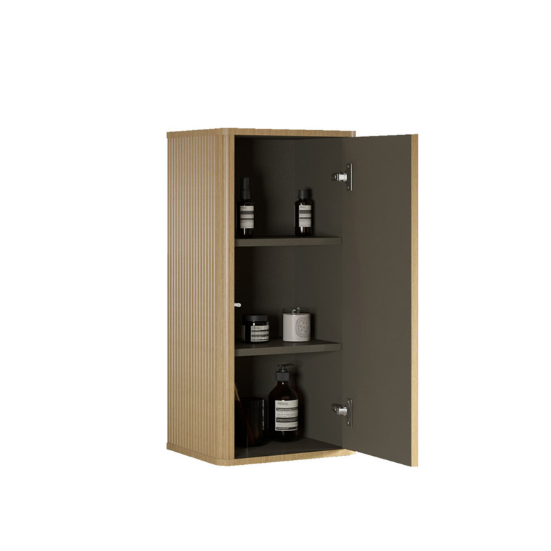 CC0414S306 Natural Oak Bathroom Floating Side Cabinet, Oak