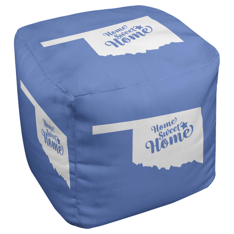 Upholstered Ottoman, Blue