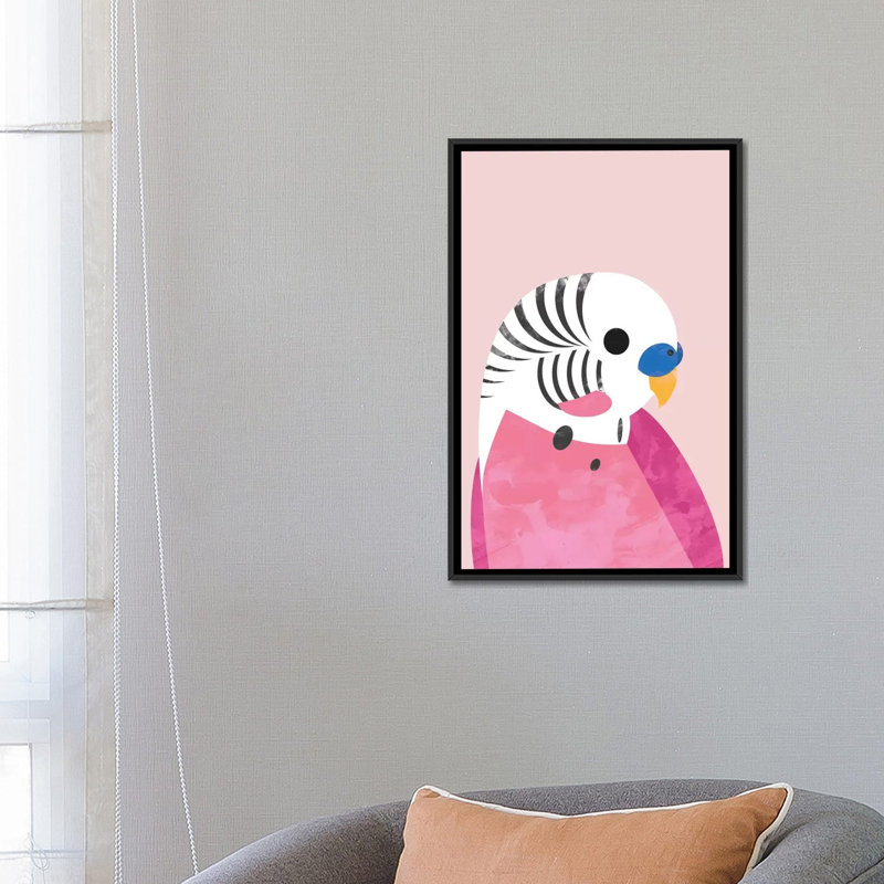 Art sur toile budgie', H 26 po x l 18 po x P 1,5 po, Toile avec cadre noir