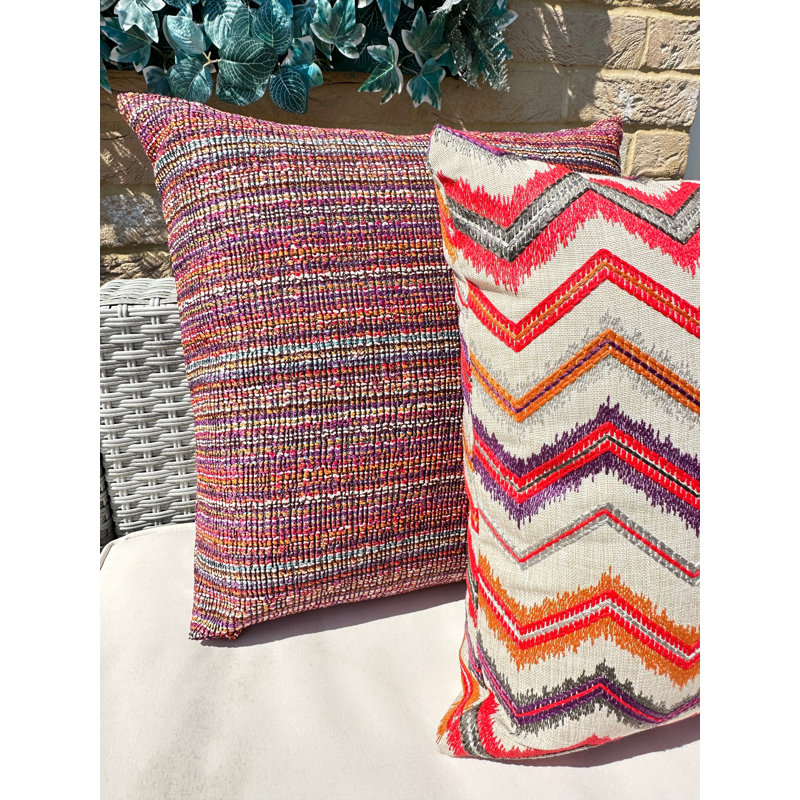 Abstract Beige Square Cushion Cover, Pink