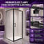 Cabine de douche d'angle semi-encadrée avec verre trempé de 6 mm, charnière pivotante à assistance de levage et porte réversible