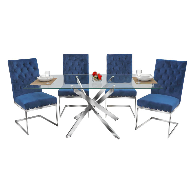 Ensemble repas pour 4 personnes Keerath, Bleu