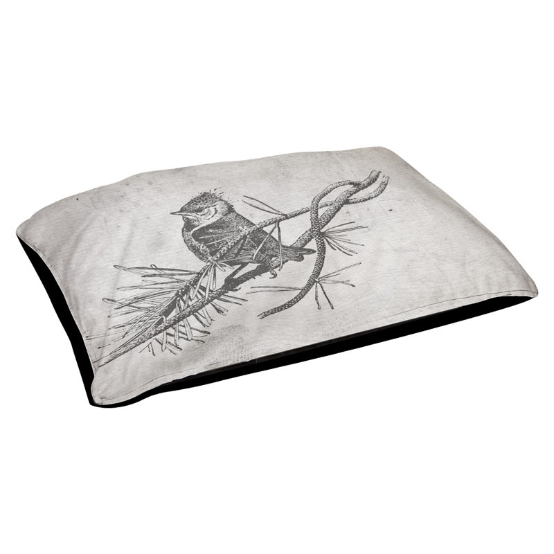 Coussin stylisé oiseau Burien, L 19,5 po x l 29,5 po, Noir
