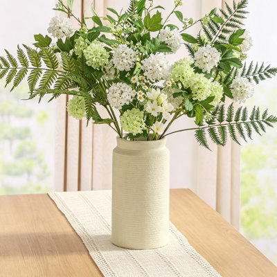 Ceramic Flower Vase 12 Inch Handcrafted Farmhouse Rustic Vase For Home Decor, Tall Terracotta Pottery Vase For Dining Table, Fireplace, Living Room, Bathroom, Wedding Centerpiece