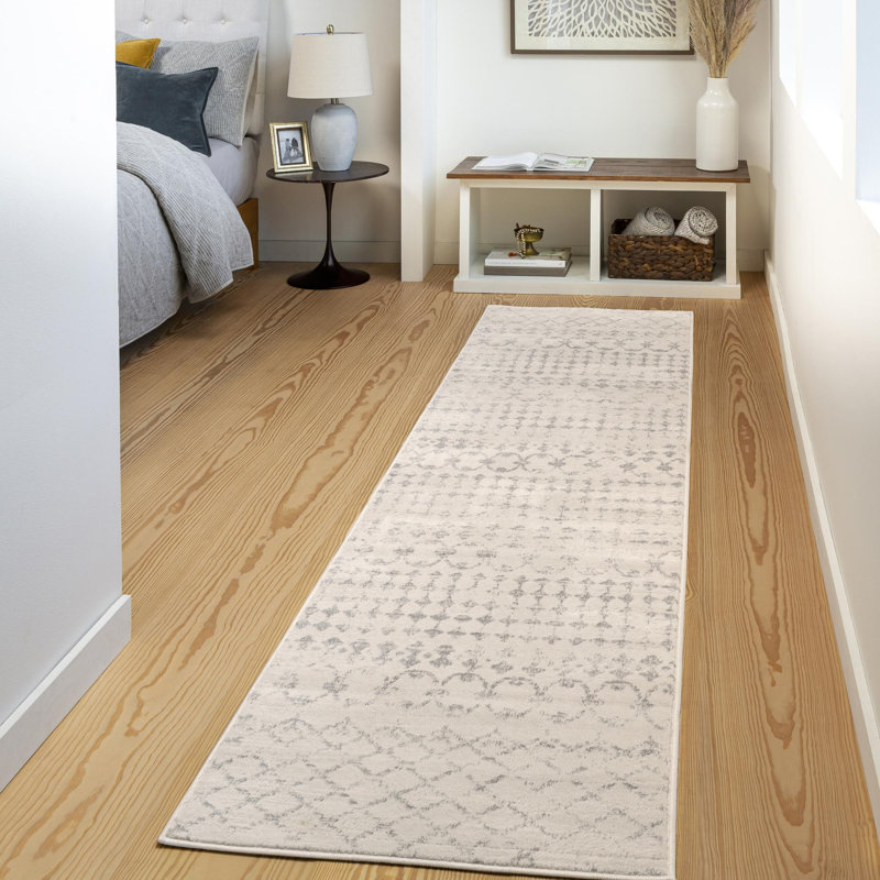 Tapis ivoire à motif Sud-Ouest tissé au métier mécanique Gaven, Tapis de couloir 2 pi 7 po x 10 pi