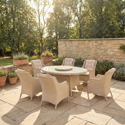 6 - Person Patio Dining Set with Oval Table , Cushions Included