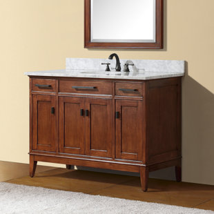 Anglet 48" Single Bathroom Vanity with Carrara Marble Top