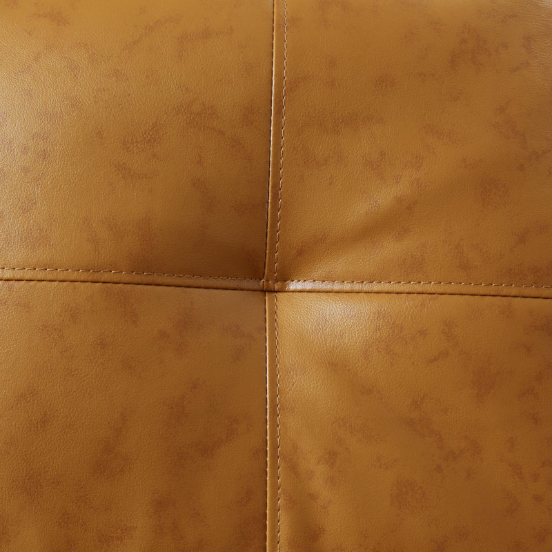 Repose-pieds avec rangement en faux cuir, Curcuma