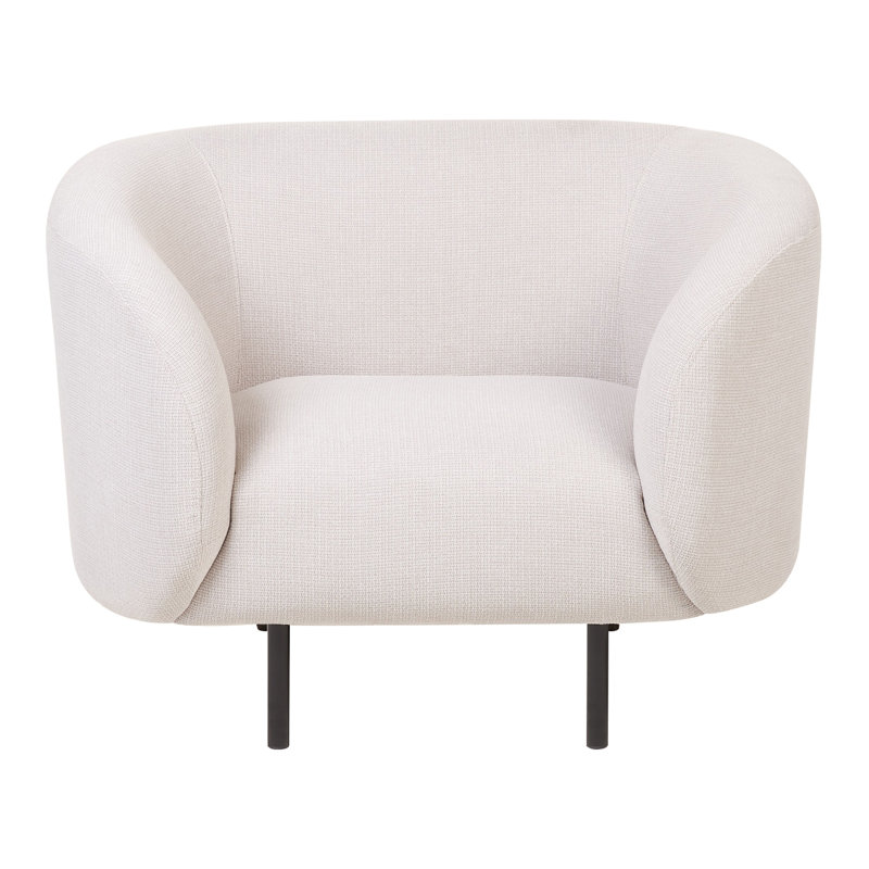 Jenkin Upholstered Barrel Chair, Black, Beige