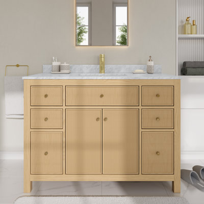 Pendry Freestanding Single Bathroom Vanity with Marble Top
