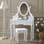 Ensemble coiffeuse et tabouret en bois massif Edie-418966062