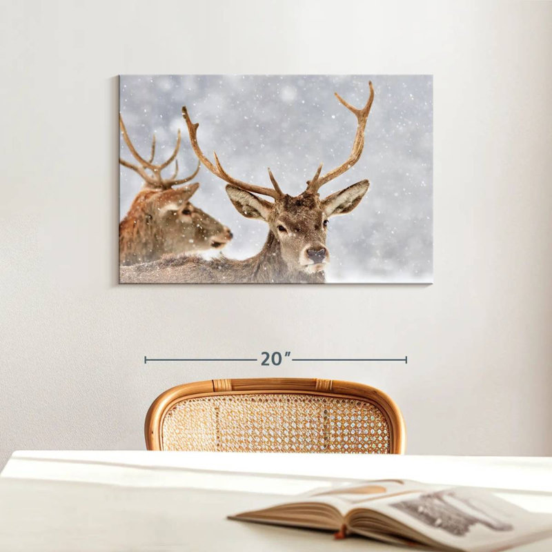 Brampt Winter Red Deer, 16" H x 24" W