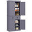 Grand garde-manger autoportant avec tablettes réglables, tiroir et portes magnétiques pour un rangement efficace et une élégance campagnarde-1222471888