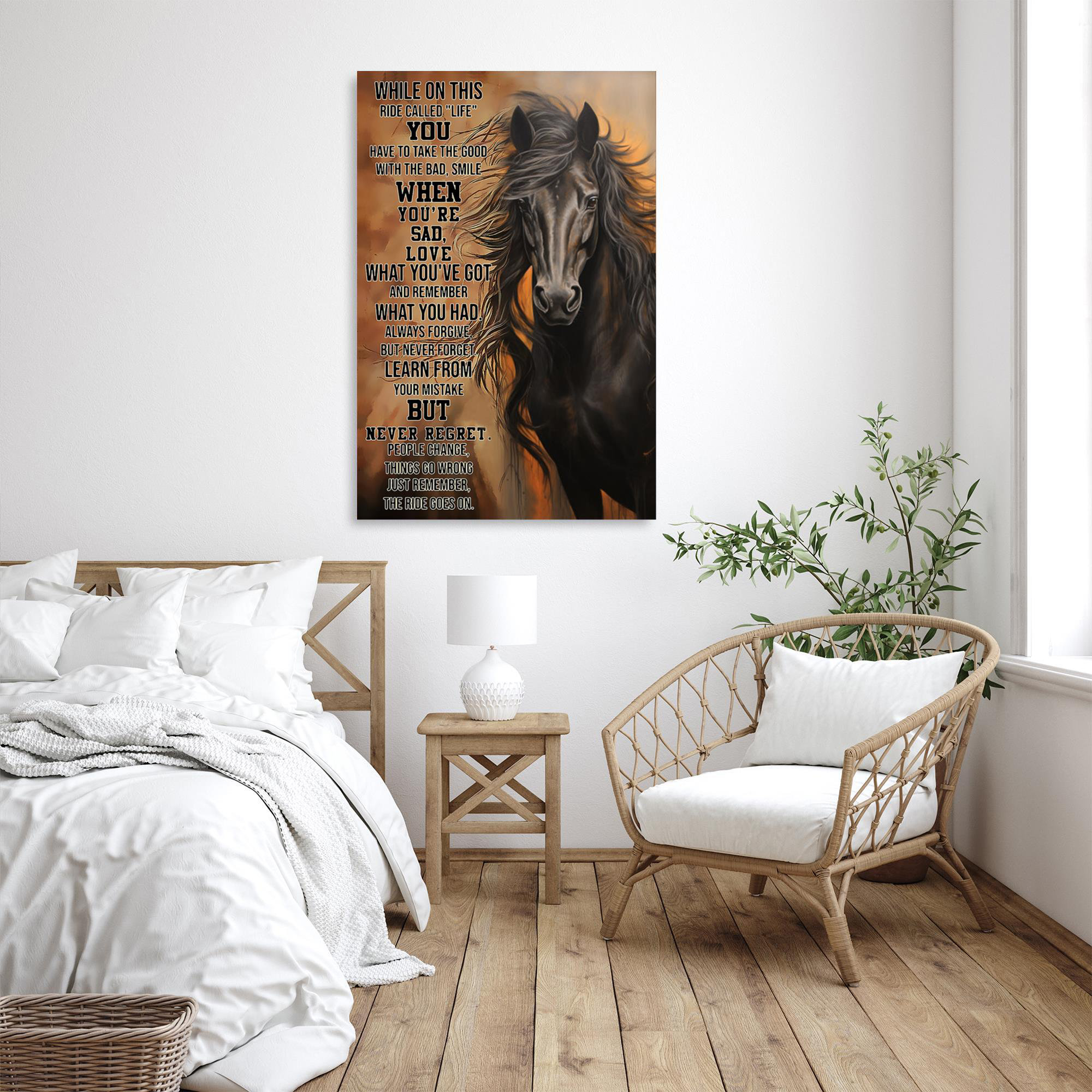 Galloping Brown Horse Front On Canvas Print