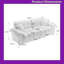 3-Seater Pleated Sofa With Chenille Upholstery, 90.1"L X 37"W X 35.4"H-148917158