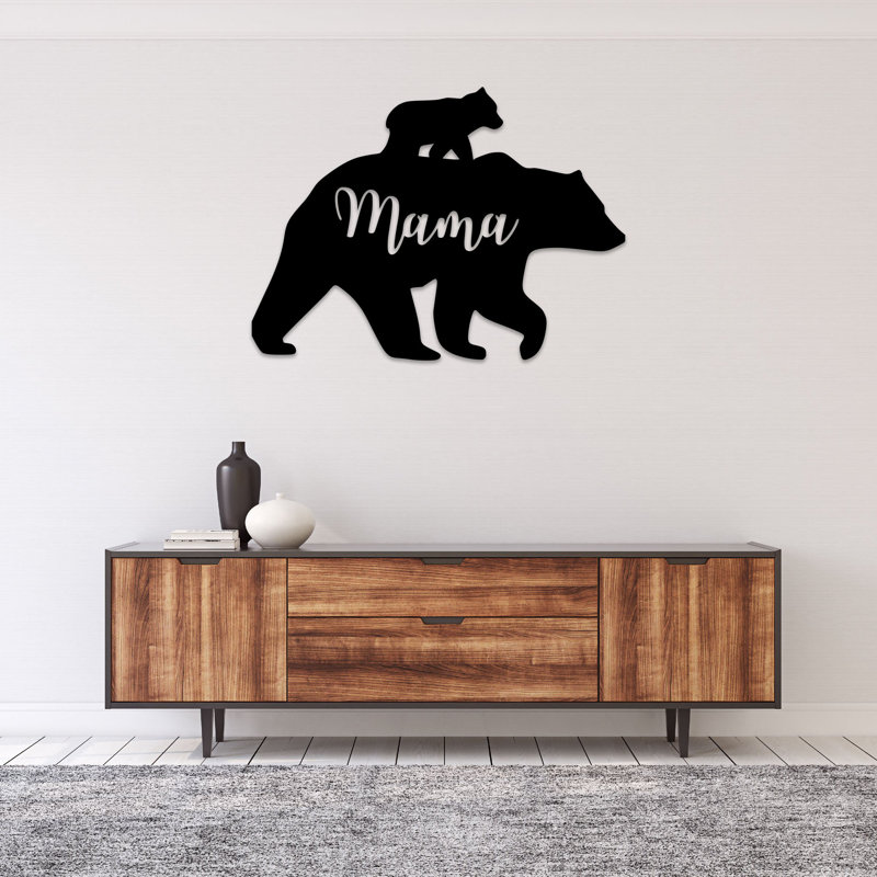 Art mural Ellieann Mama Bear, Noir, H 46 po x l 34 po x P 1 po