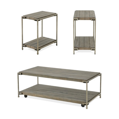 Ensemble de tables basses chic et pratique en métal et bois pour les salons élégants