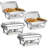 Chafing Dish Buffet Set 8 Qt 4 Pack Stainless Steel,buffet Servers And Warmers Chaffing Servers With Covers Folding Stand Food Warmer For Parties Buffets