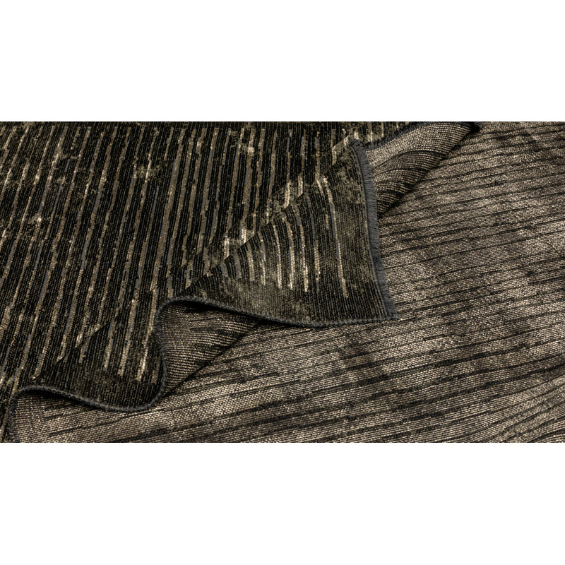 Rapture Beige Gray Stripes Luxury Area Rug, Rectangle 7'10" x 9'10"