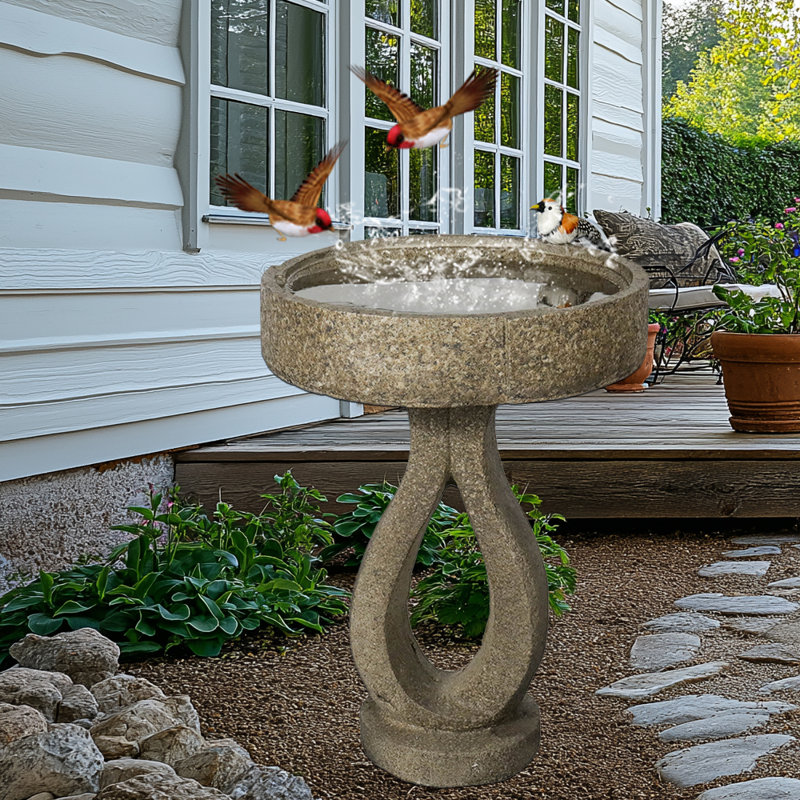 Bol à bain de jardin en plein air pour jardin d'oiseaux, bains d'oiseaux autoportants et mangeoire à oiseaux pour l'extérieur