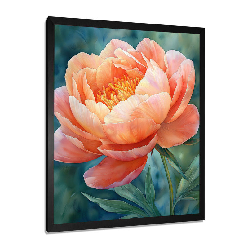 Brighton - impressions sur toile florales, H 44 po x l 34 po, Noir, noir, noir, noir, Reproduction encadrée d'une seule photo