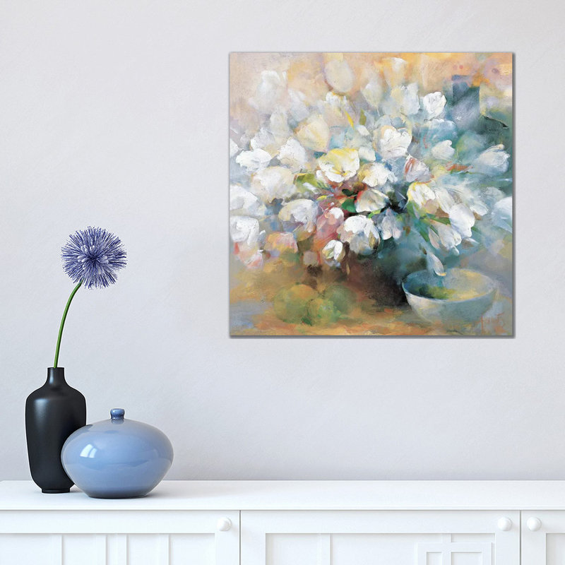Sparkling White Tulips I 1 Piece Wrapped Canvas Painting, 45.72 cm H x 45.72 cm W x 1.91 cm D