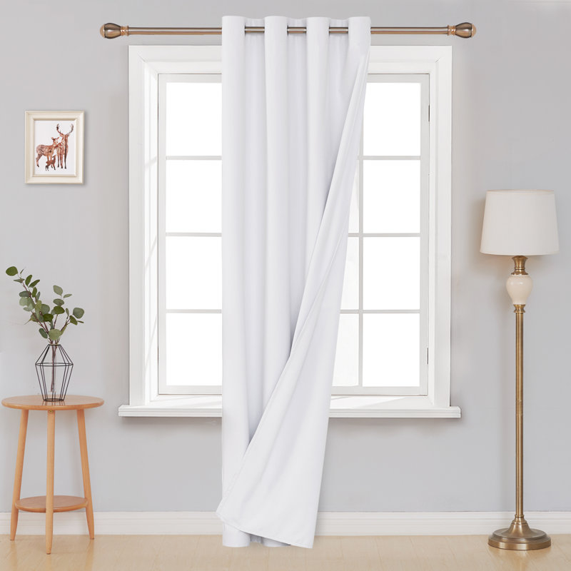Tyres Blackout Curtain Single Panel, White, 52" W x 72" L
