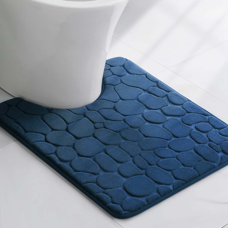 Mousse à mémoire de forme en microfibre Pebbles 3D 20 pi x 20 po, Marine