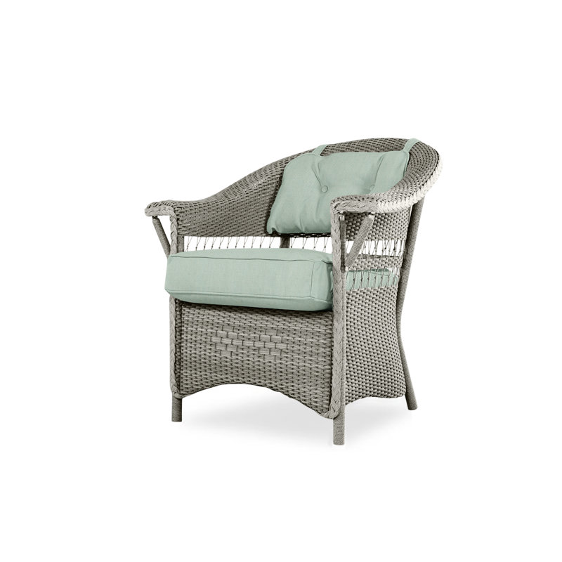 Nantucket Outdoor Dining Armchair, Rumba Straw, Pewter