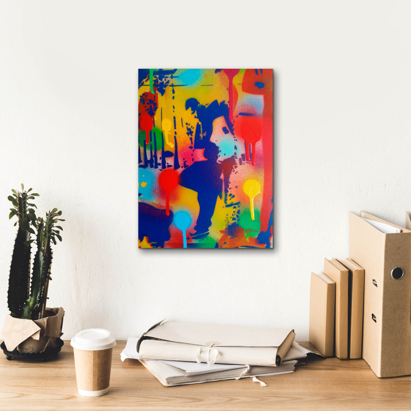 «Street Scene 1» par Abstract Graffiti, H 16 po x l 12 po x P 0,75 po