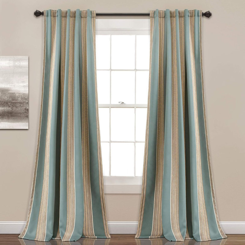 Julia Room Darkening Sliding Panel Pair, Blue, 52" W x 95" L