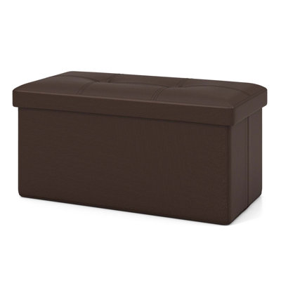 Repose-pieds de rangement rectangulaire en similicuir de 30 po de largeur