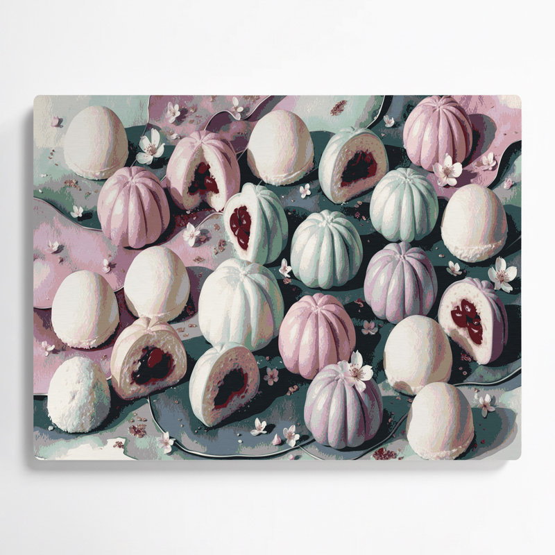 Dessert Daifuku, art mural en métal gris, H 24 po x l 36 po