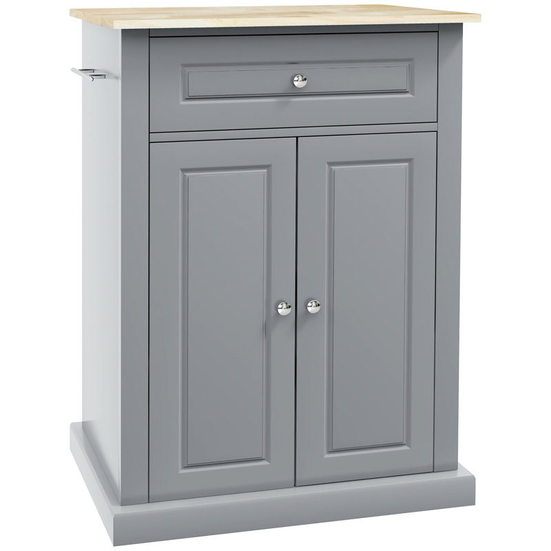 Chariot de service 62,9 x 45,7 x 91,4 cm (24,75 x 18,0 x 36,0 pouces) en MDF blanc monobloc, avec tiroirs et étagères ouvertes.