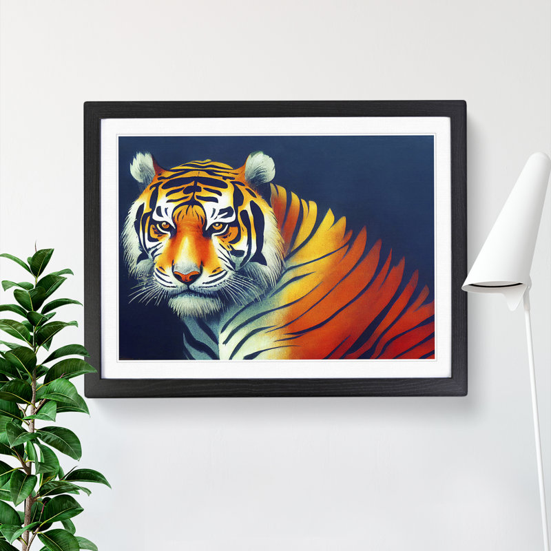View Of The Tiger Vol.3 - Single Picture Frame Painting, Black, 46cm H x 64cm W x 2cm D