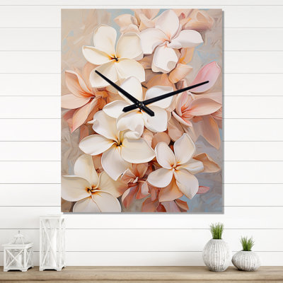 Horloge murale Danju - Plumeria surdimensionnée