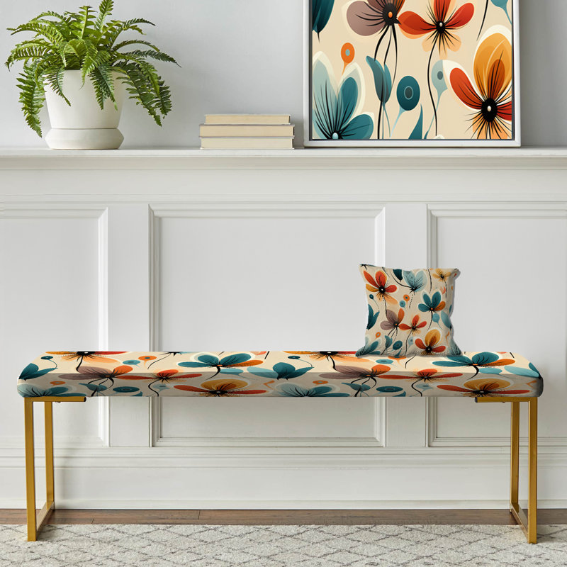 Banc rembourré Midcentury Modern Revival - Midcentury Gold