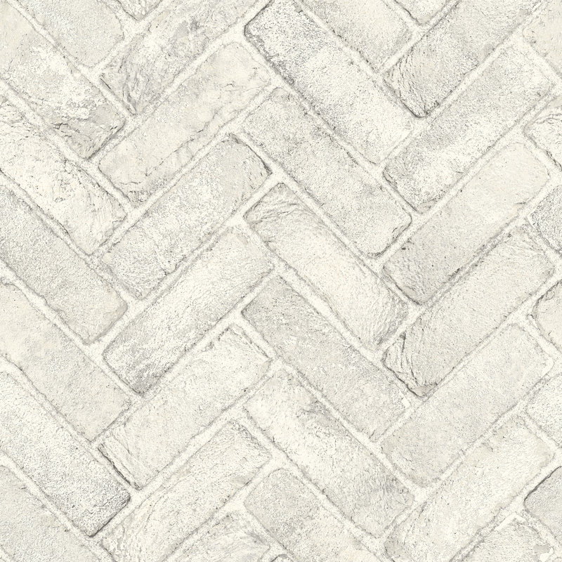 Papier peint Canelle Taupe, Blanc