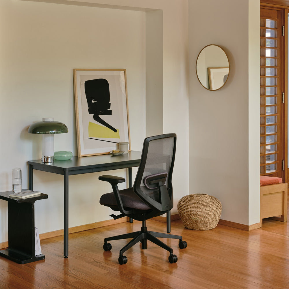 Ergonomic Fabric Office Chair, Black, Black
