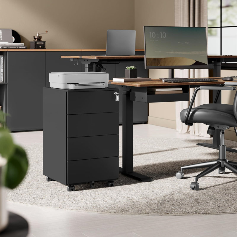 39cm Wide 4 -Drawer File Cabinet, Black