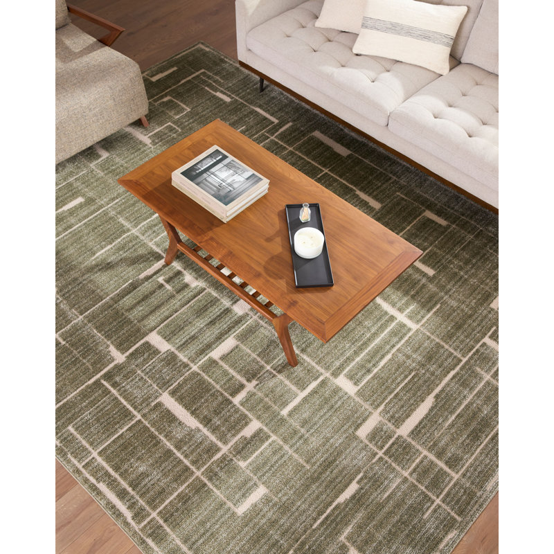ELLE Décor X Livabliss Alma Machine Woven Rug, Rectangle 6'7" x 9', Green