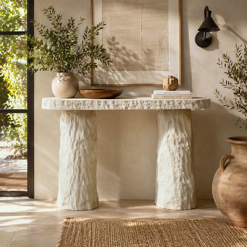 Modern Design Console Table with Imitation Stone Top and Irregular Legs for Versatile Home Decor