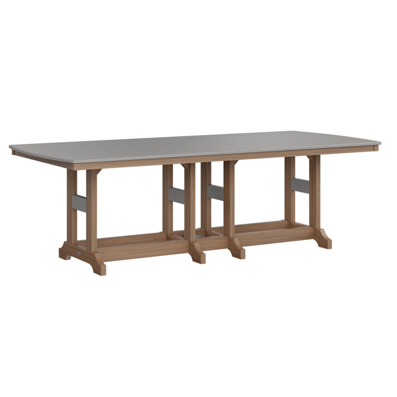 Garden Classic Outdoor Bar Table, Antique Mahogany, Light Gray